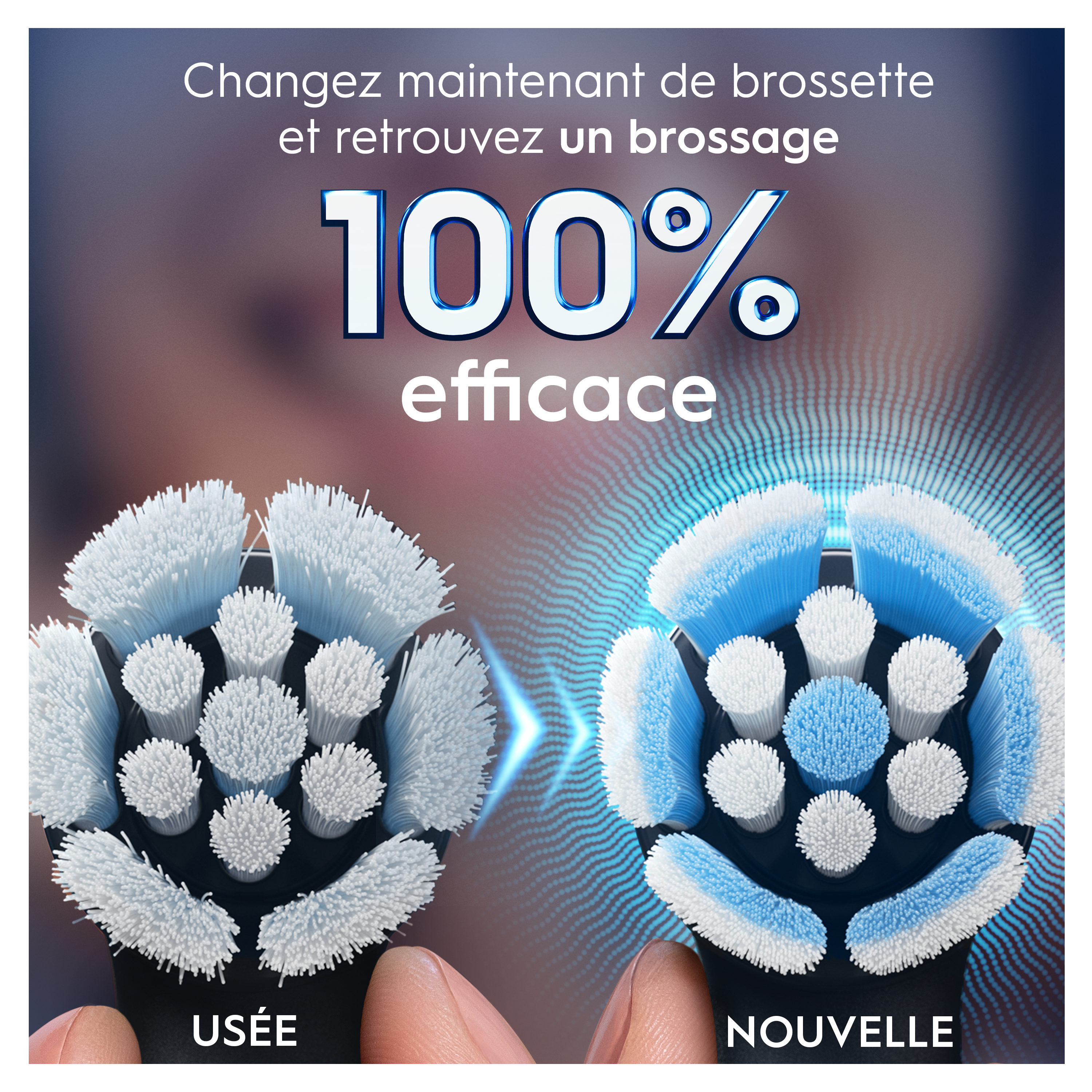 Oral-B Série iO Gentle Care Noire, Brossettes rondes de rechange Authentiques, Brins obliques pour une élimination de la plaque dentaire en profondeur, Brossette plus douce, Convient aux gencives sensibles, x8