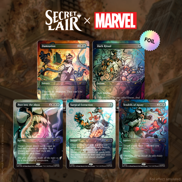 Secret Lair x Marvel 4種 NF セット Secret Lair x Marvel's Spider-Man: Venom Unleashed (Colors) Foil